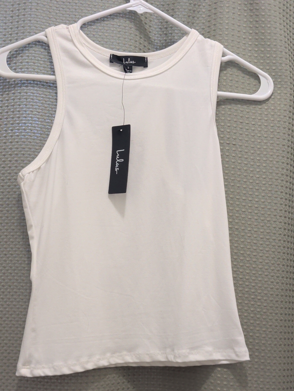 Lulu's Classic White Ribbed Tank